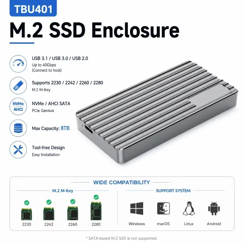 AP01 per Case Esterno Portatil - Usb4 40Gbps External Ssd 8Tb recensione e prezzo