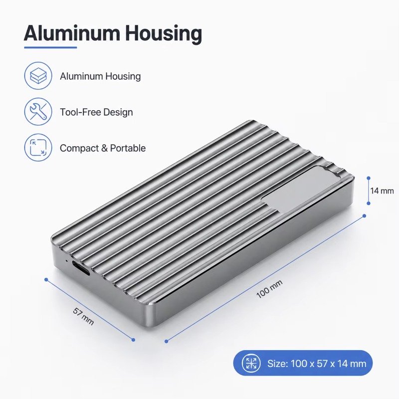 Box esterno portatile in allum - Usb4 40Gbps External Ssd 8Tb recensione e prezzo