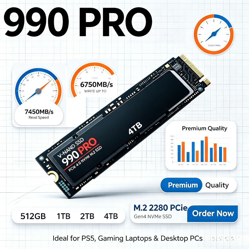 SSD Originale 990 PRO – 512GB/ - Pcie 4.0 4Tb 2280 Ssd 7450Mbps recensione e prezzo